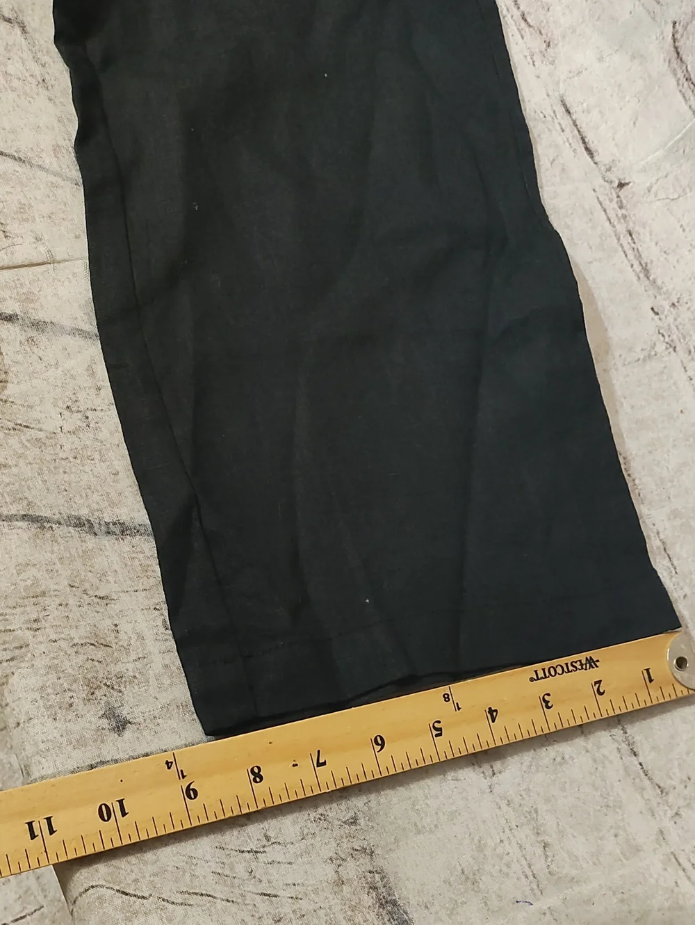 Quince 100% Linen Black Pull On Elastic Waist Baggy Pants Large Pockets